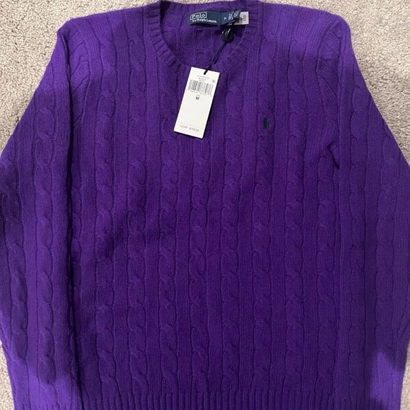 Polo Ralph Lauren Purple Cable Knit Sweater